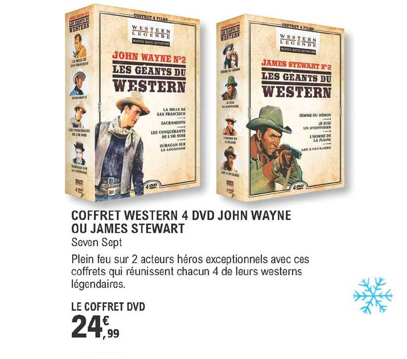 coffret western 4 dvd john wayne ou james stewart