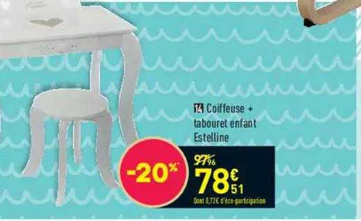 Coiffeuse + Tabouret Enfant Estelline