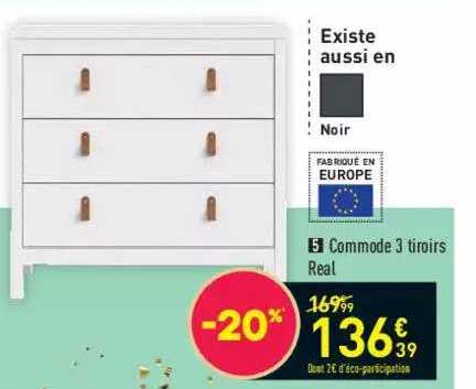 commode 3 tiroirs real