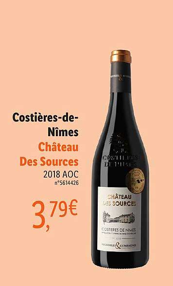 costières-de-nîmes château des sources 2018 aoc