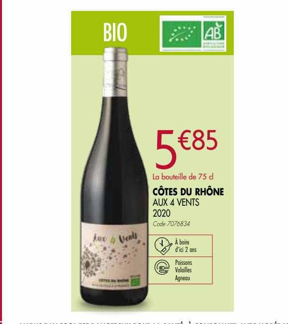 côtes du rhône aux 4 vents 2020