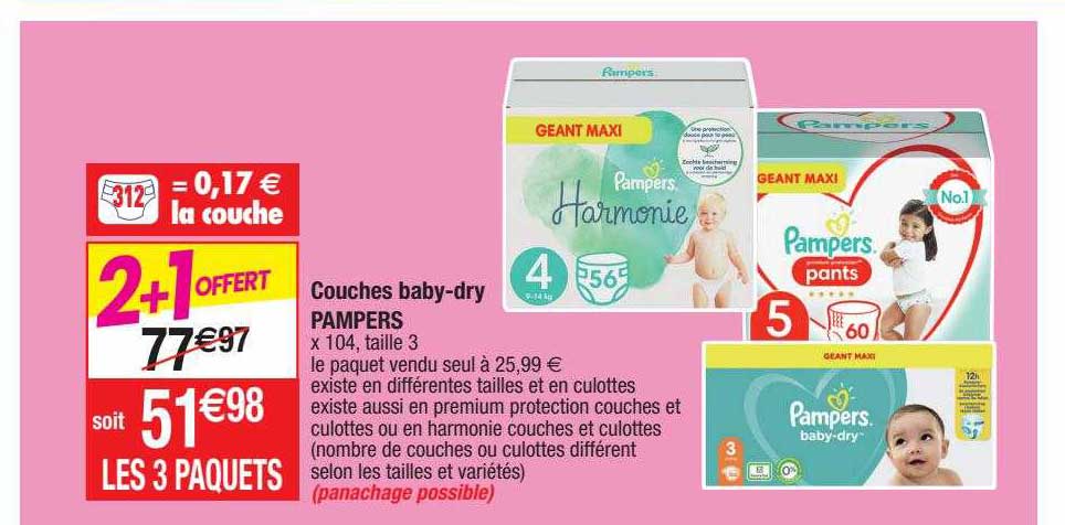 couches baby-dry pampers
