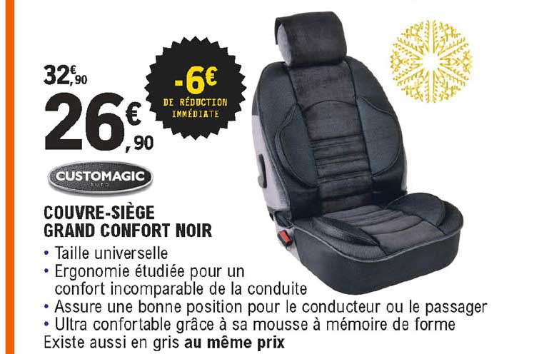 couvre-siège grand confort noir