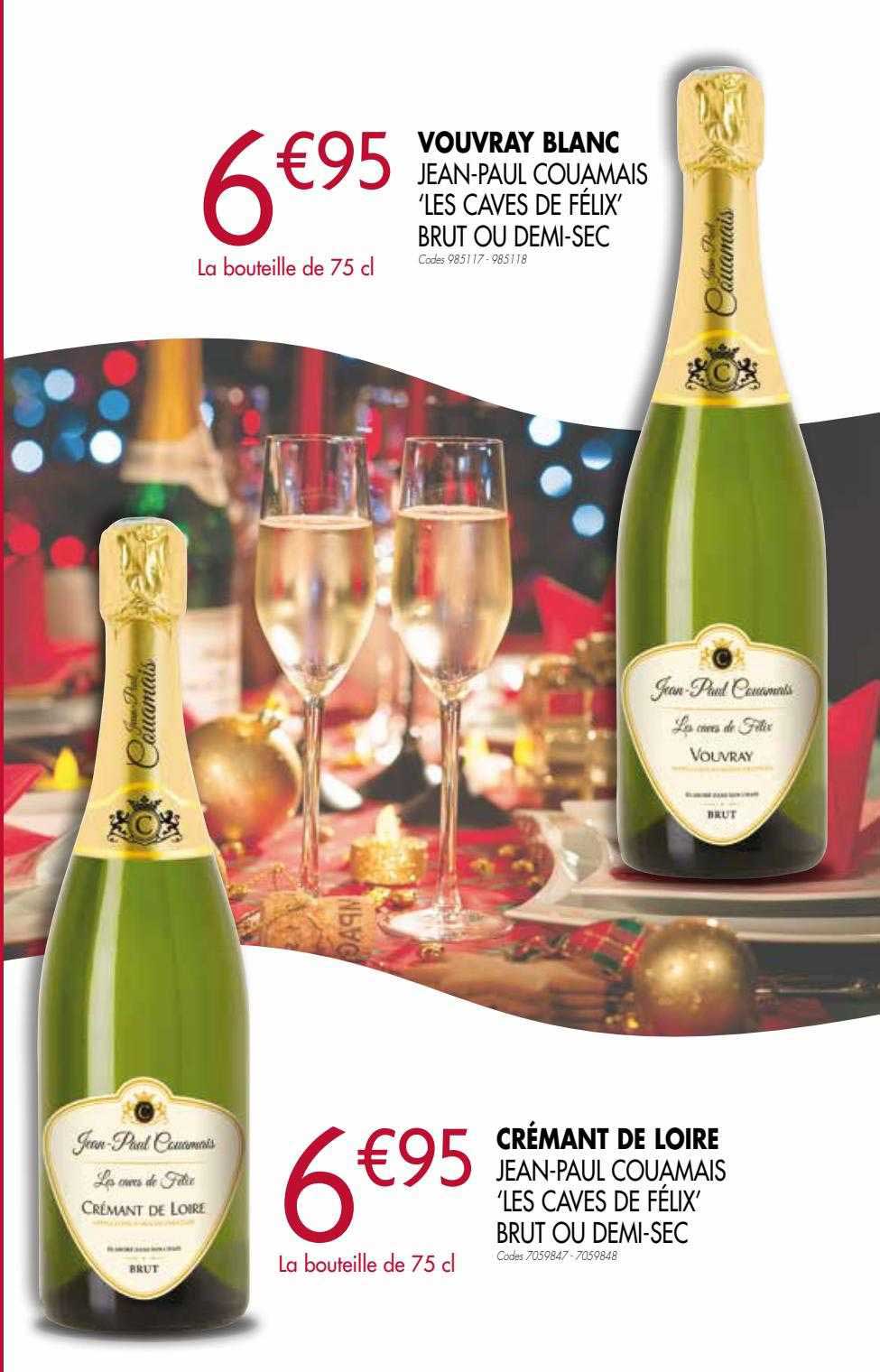 crémant de loire jean-paul couamais "les caves de felix" brut ou demi-sec