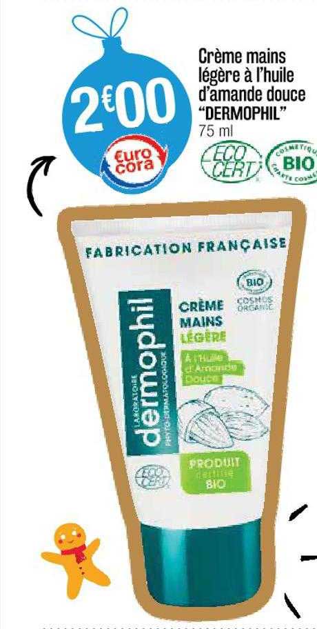 crème mains légère à l'huile d'amande douce "dermophil"