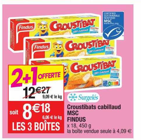 Croustibats Cabillaud Msc Findus