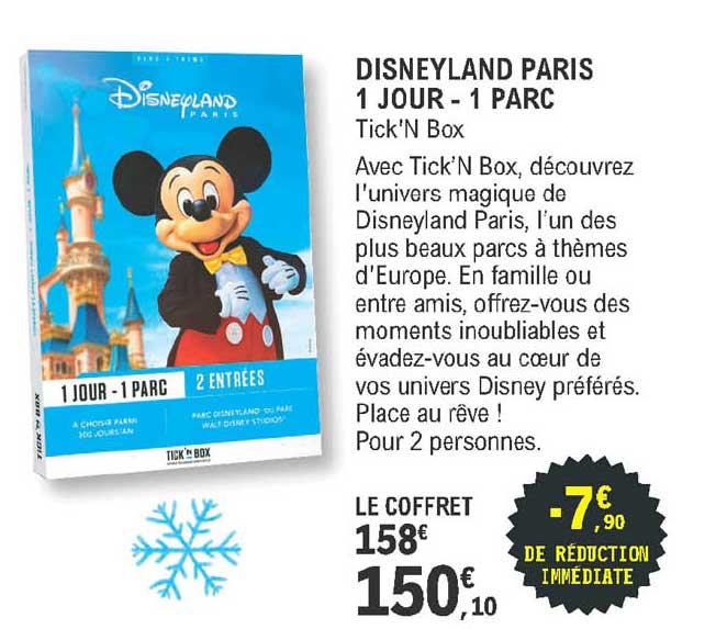 disneyland paris 1 jour - 1 parc - tick'n box