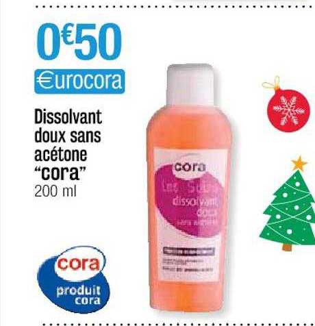 dissolvant doux sans acétone "cora"