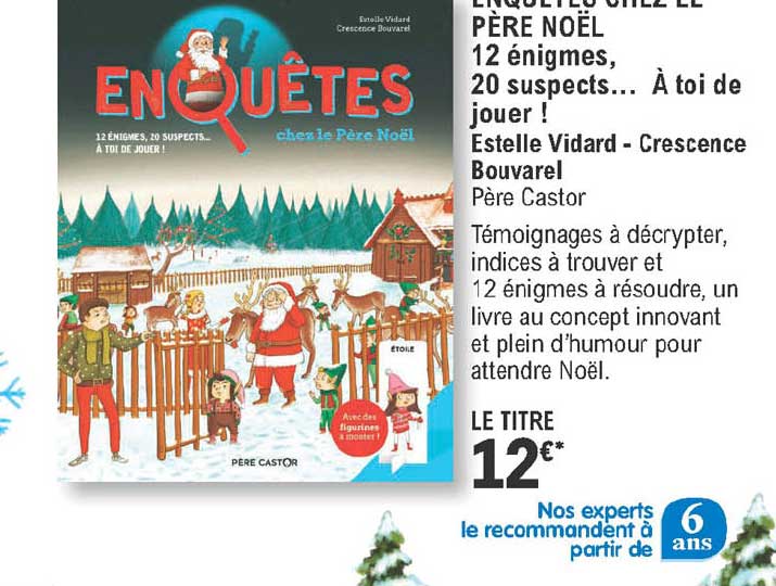 enquêtes chez le père noël - 12 énigmes, 20 suspects... à toi de jouer ! estelle vidard - crescence bouvarel