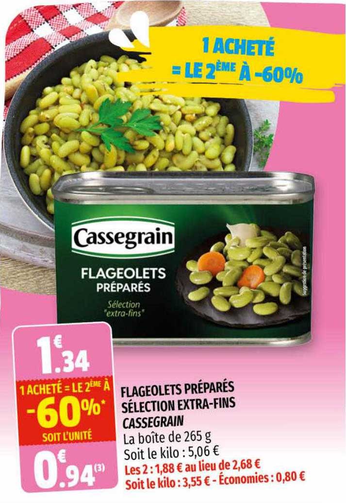 flageolets préparés sélection extra-fins cassegrain