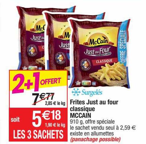 frites just au four classique mcCain