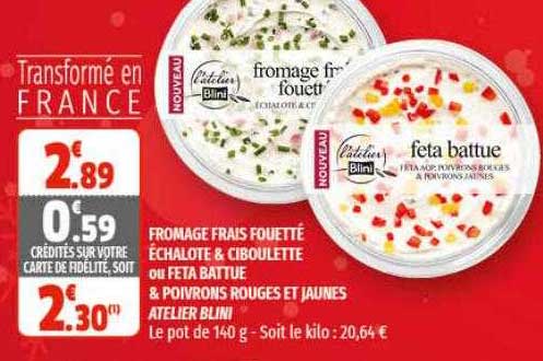 fromage frais fouetté échalote & ciboulette oui feta battue & poivrons rouges et jaunes atelier blini