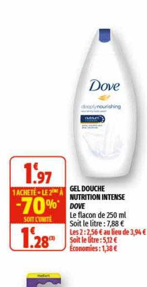 Gel Douche Nutrution Intense Dove 1 Acheté = Le 2ème à -70%