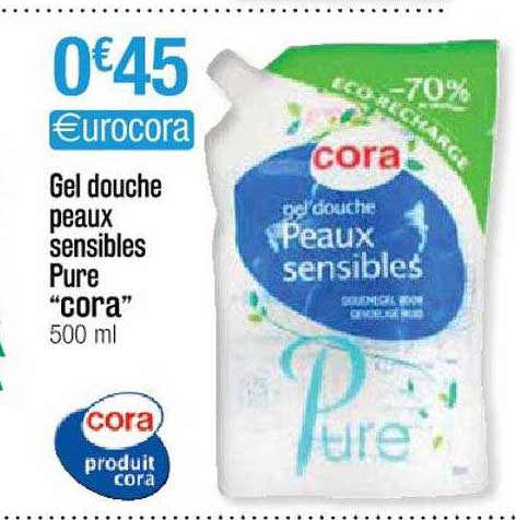 gel douche peaux sensibles pure "cora"