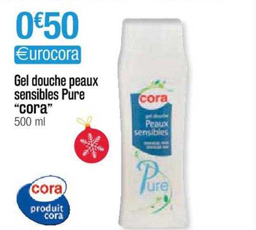 gel douche peaux sensibles pure "cora"