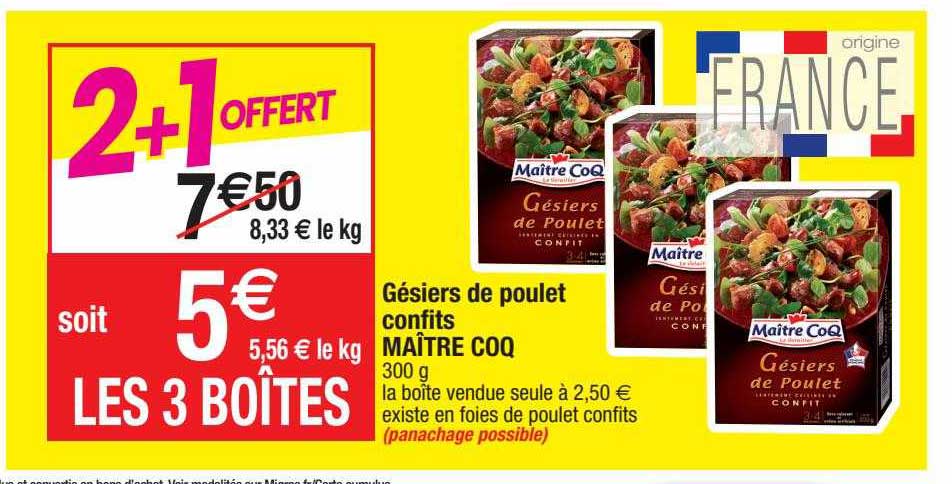 gésiers de poulet confits maître coq