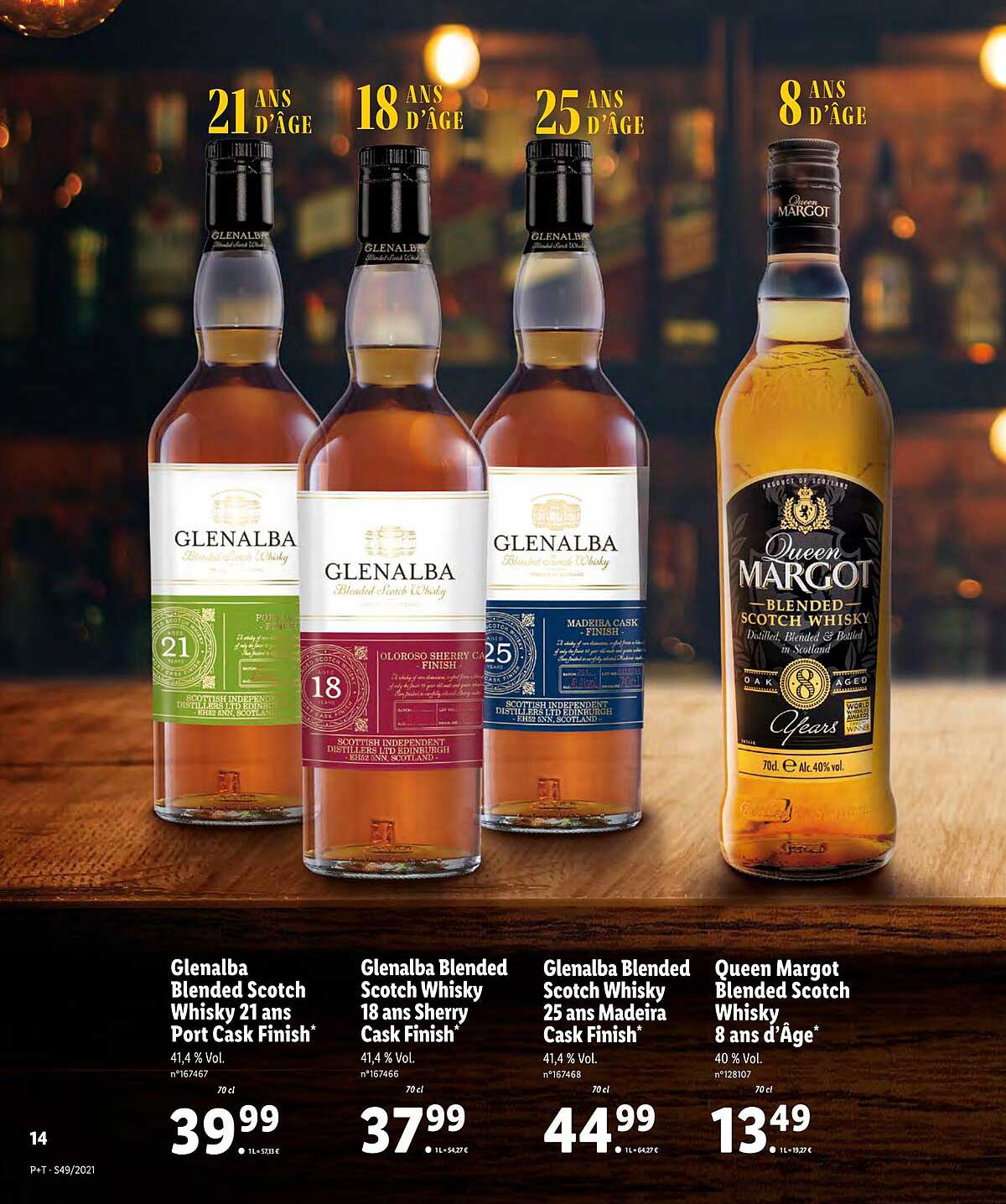 glenalba blended scotch whisky 21 ans port cask finish, glenalba scotch whisky 18 ans sherry cask finish, glenalba blended scotch whisky 25 ans madeira cask finish, queen margot blended scotch whisky