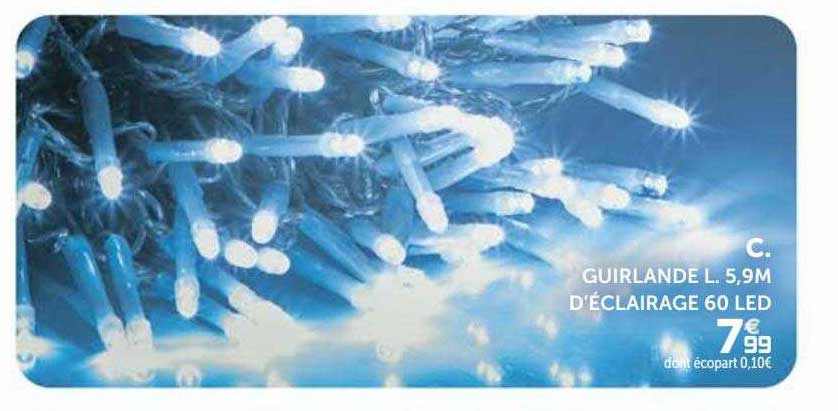 guirlande l. 5.9l d'éclairage 60 led
