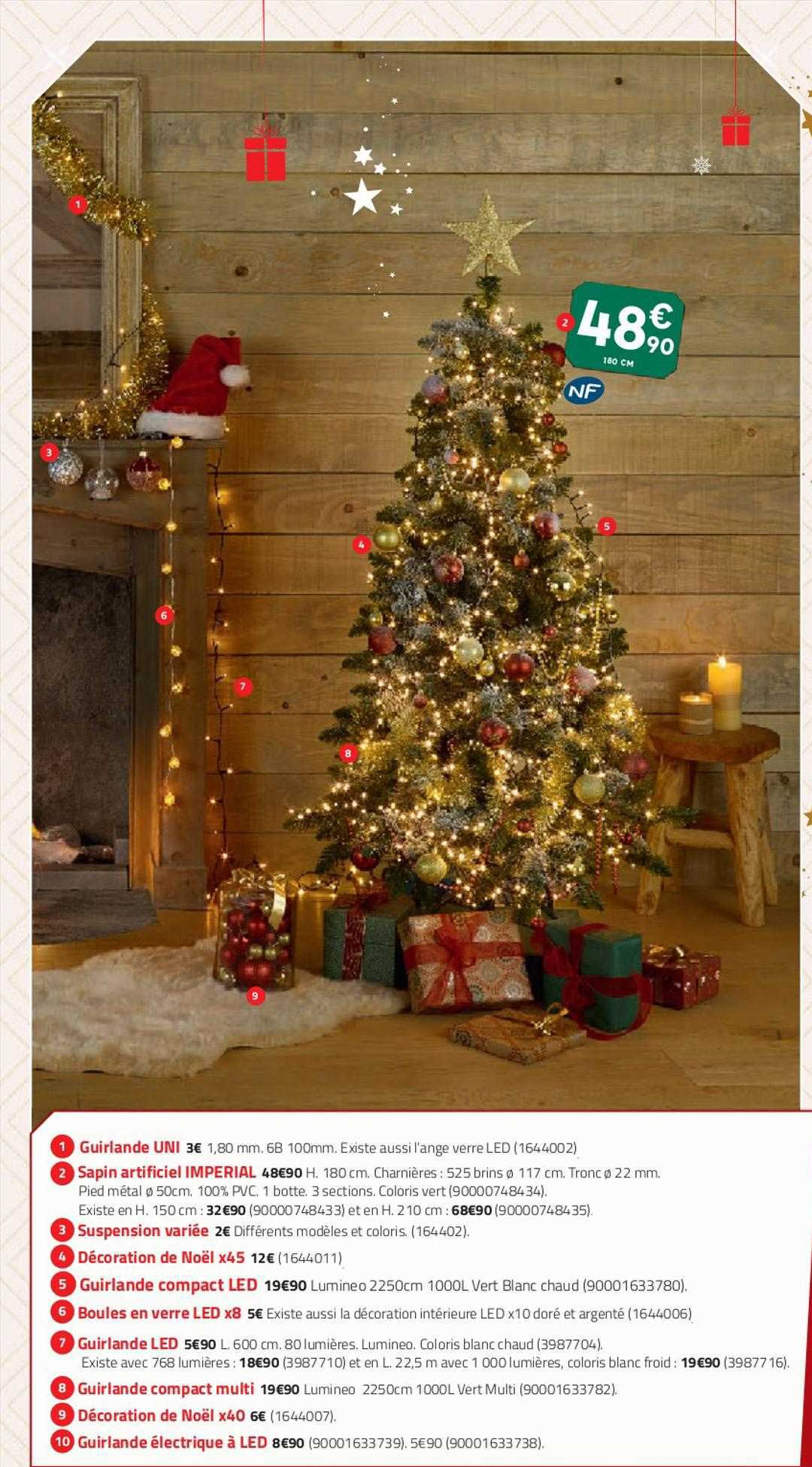 guirlande uni, sapin artificiel impérial, suspension variée, décoration de noël 45x, guirlande compact led, boules en verre led x8, gruirlande led, guirlande compact multi, décoration de noël x40,