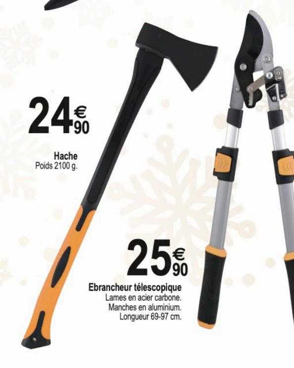 Hache, ébrancheur Télescopique