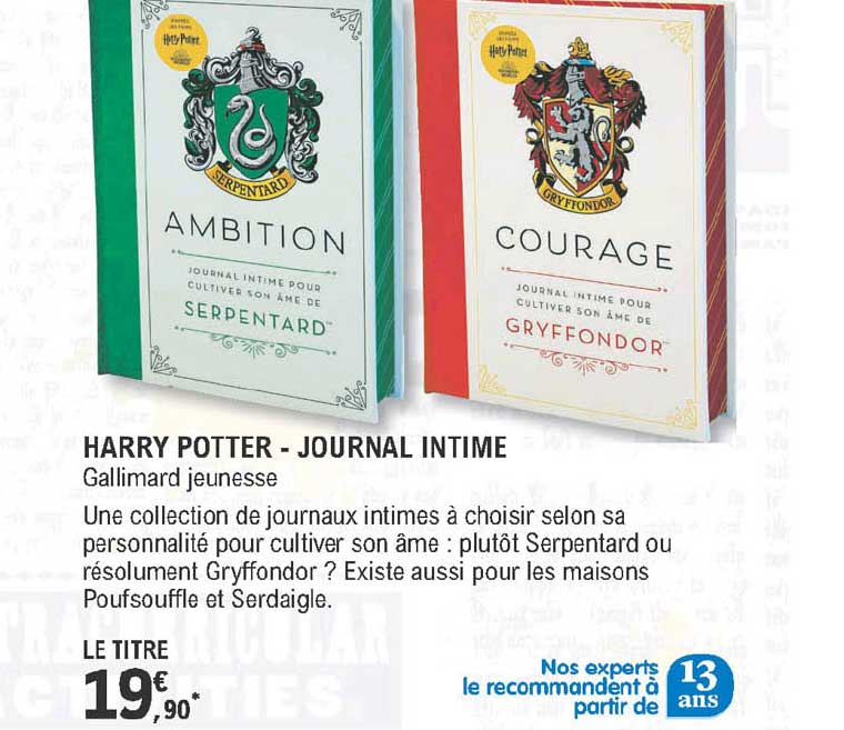 harry potter - journal intime - gallimard jeunesse