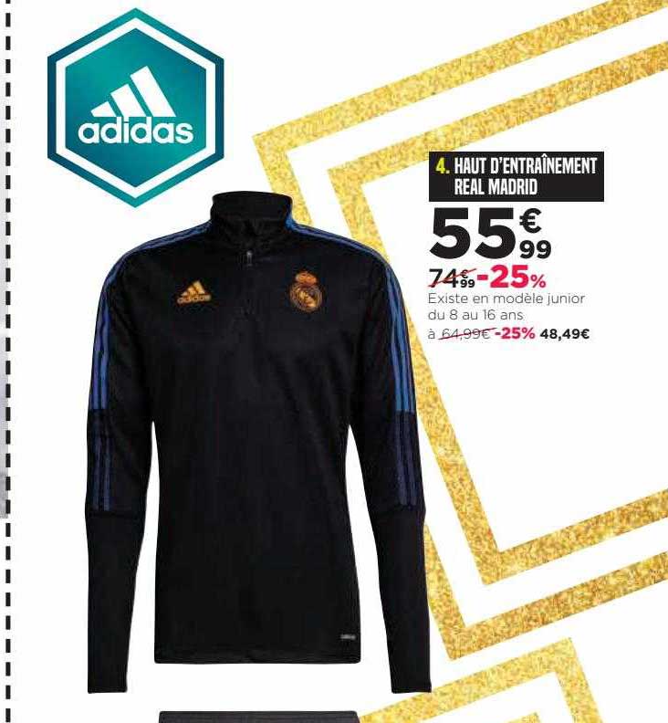 haut d'entraînement real madrid adidas