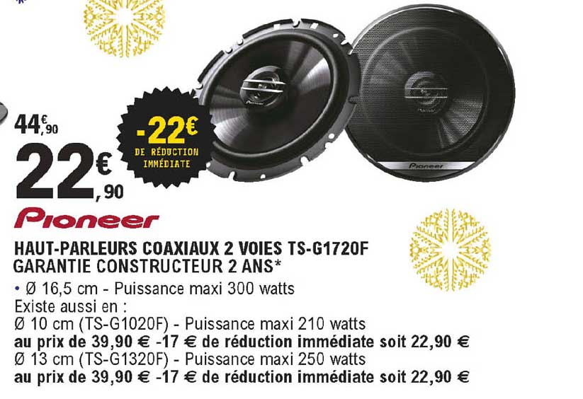haut-parleurs coaxiaux 2 voies ts-g1720f pioneer