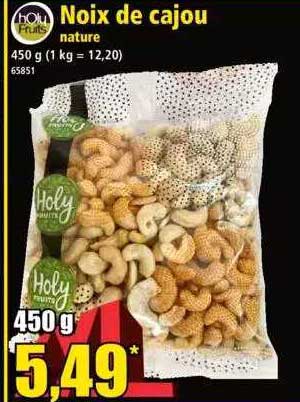 holy fruits noix de cajou nature