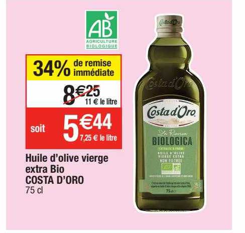 huile d'olive vierge extra bio costa d'oro