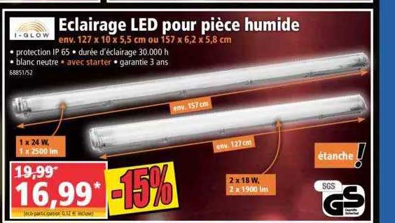 i-glow éclairage led pour pièce humide