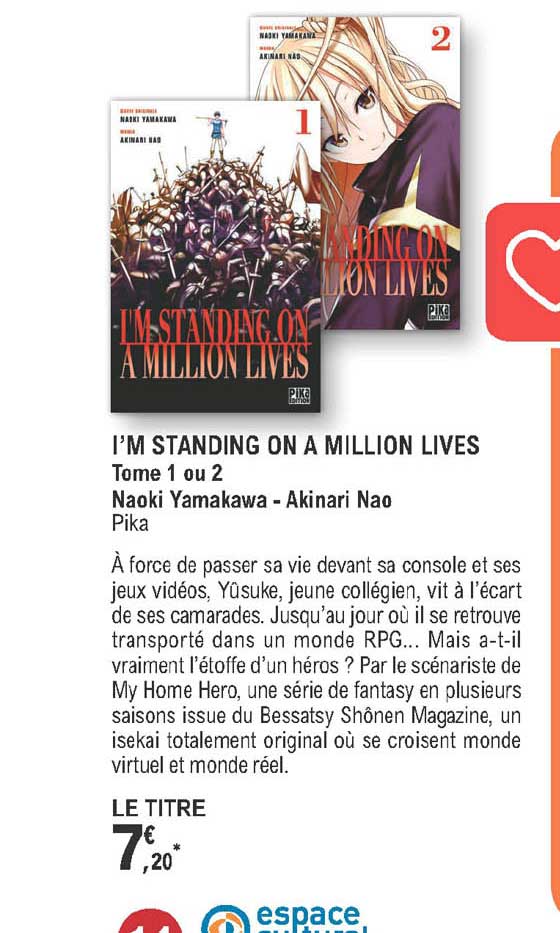 i'm standing on a million lives tome 1 ou 2  naoki yamakawa - akinari no