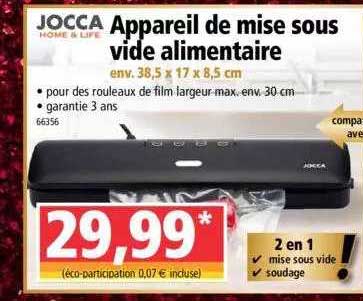 jocca appareil de mise sous vide alimentaire
