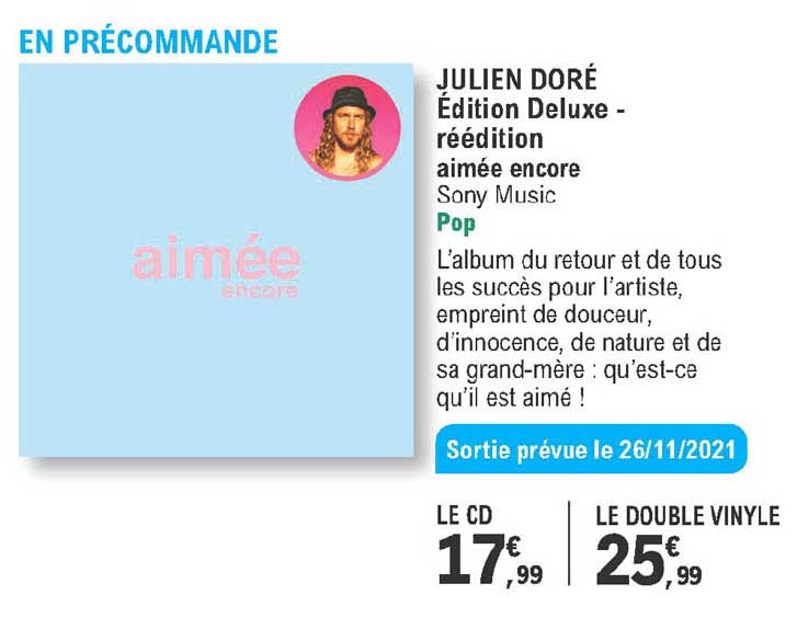 julien doré - édition deluxe - réédition aimée encore