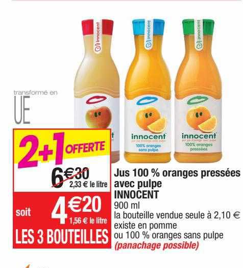Jus 100% Oranges Pressées Avec Pulpe Innocent