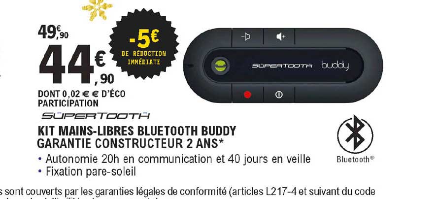 kit mains-livres bluetooth buddy supertooth