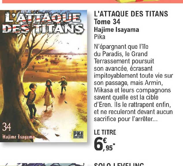 l'attaque des titans tome 34 - hajime isayama - pika