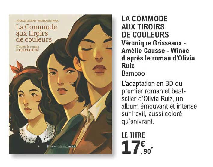 la commode aux tiroir de couleurs - véronique grisseaux - amélie causse - winoc d'après le roman d'olivia ruiz