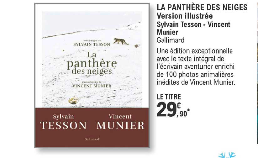 la panthère des neiges - version illustrée - sylvain tesson - vincent munier