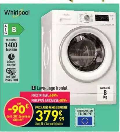 lave-linge frontal whirlpool