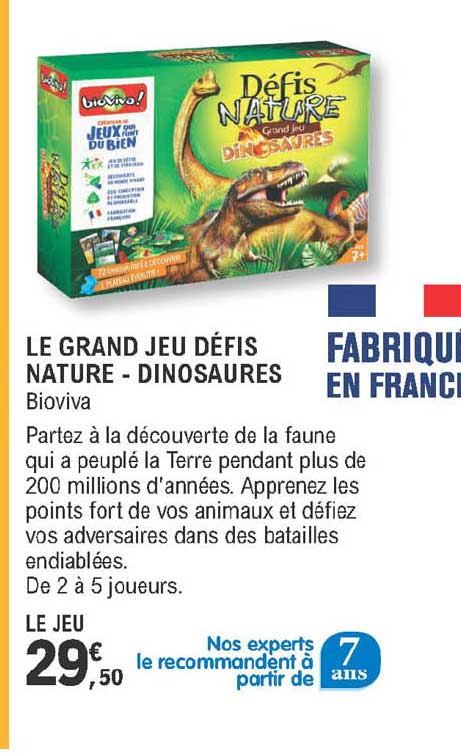 le grand jeu défis nature - dinosaures - bioviva
