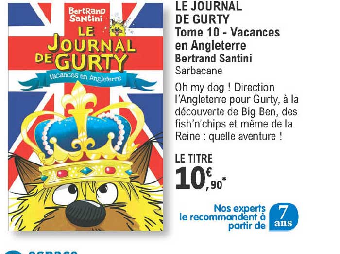 le journal de gurty - tome 10 - vacances en angleterre - bertrand santini