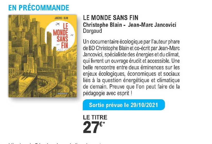 le monde sans fin - christophe blain - jean-marc jancovici