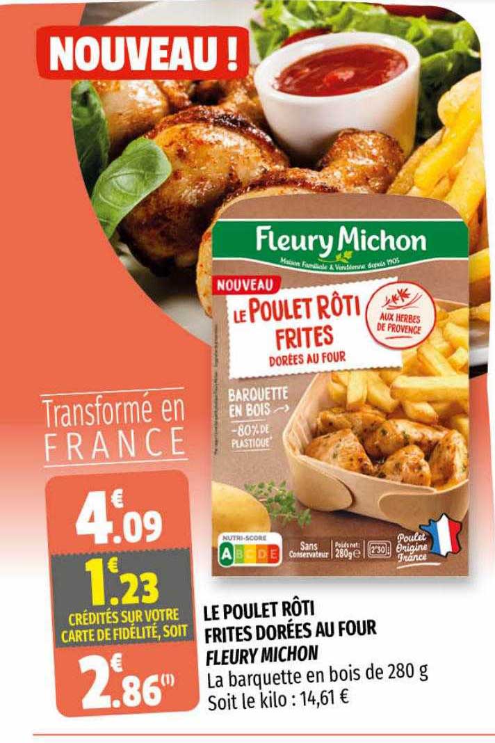 le poulet rôti frites dorées au four fleury michon