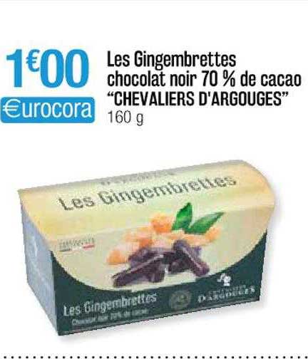 les gingembrettes chocolat noir 70% de cacao "chevaliers d'argouges"