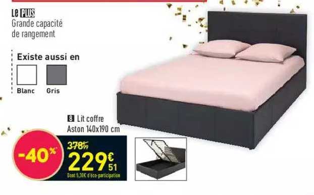 Lit Coffre Aston 140x190 Cm