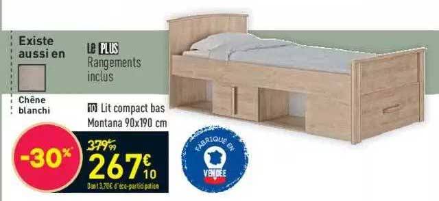 lit compact bas montana 90x190 cm
