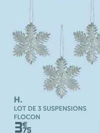 lot de 3 suspensions flocon