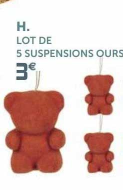 Lot De 5 Suspensions Ours