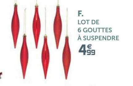 lot de 6 gouttes à suspendre