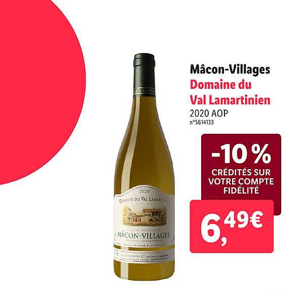 mâcon-villages domaine du val lamartinien 2020 aop